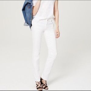 LOFT White Curvy Straight Petite Jeans